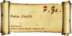 Pete Zsolt névjegykártya