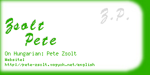 zsolt pete business card